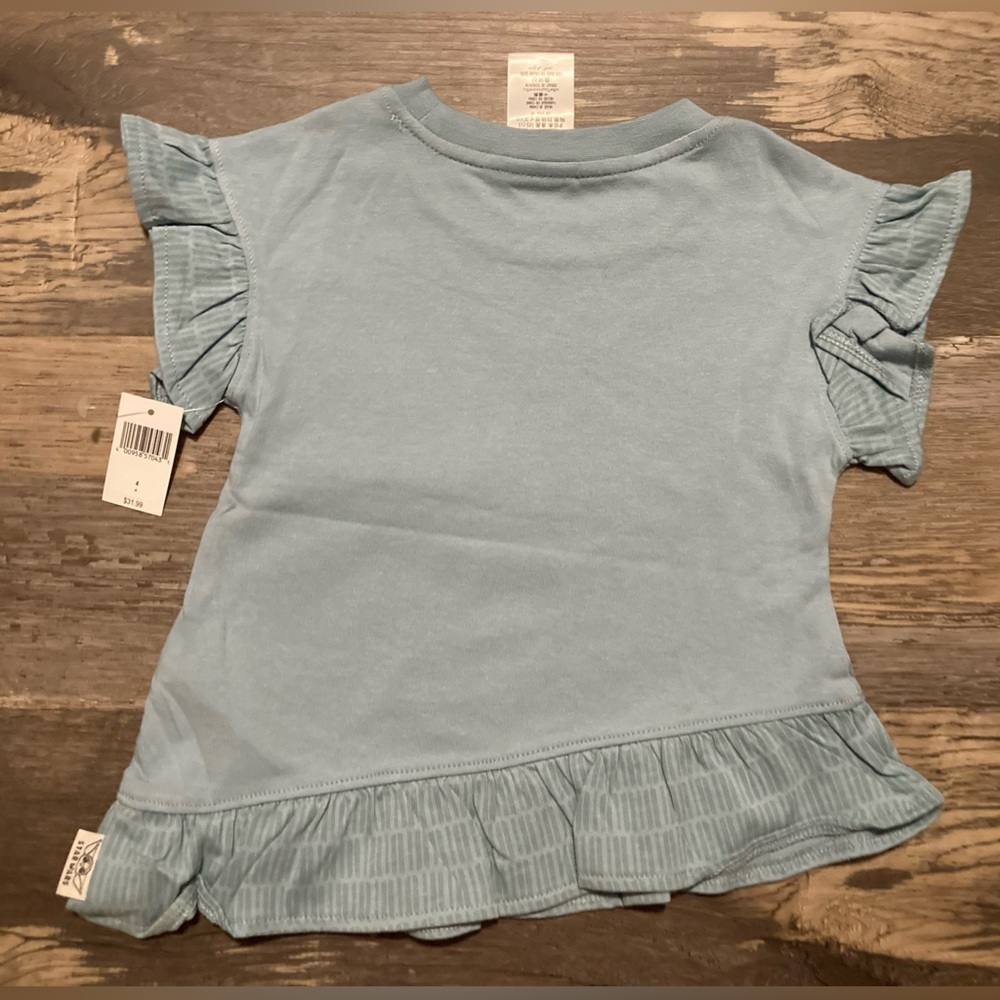 Star Wars Kids Girl Blue Ruffle Sleeve Top - Picture 3 of 5